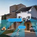VTS31 V380 Telecamera di sicurezza PTZ ad energia solare con triplo obiettivo - Bianca