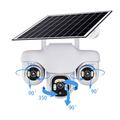 VTS31 V380 Telecamera di sicurezza PTZ ad energia solare con triplo obiettivo - Bianca