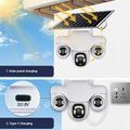 VTS31 V380 Telecamera di sicurezza PTZ ad energia solare con triplo obiettivo - Bianca