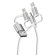 Cavo Verbatim Essentials 3 in 1 - da USB-A a Micro-B, USB-C, Lightning - 18W, 1m - Bianco