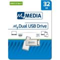 Chiavetta USB Verbatim MyDual USB-A/USB-C da 32GB - Argento