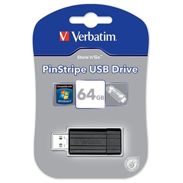 Chiavetta USB Verbatim PinStripe - Nera - 64GB