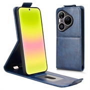 Huawei Pura 90 Pro Max Custodia verticale con supporto - Blu scuro