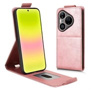 Huawei Pura 90 Pro Max Custodia verticale con supporto - Oro rosa