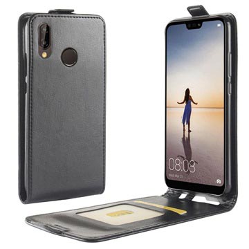 Custodia a Flip Verticale per Huawei P20 Lite - Nera