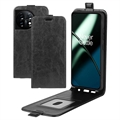 Custodia Flip Verticale per OnePlus 11 con Slot per Schede - Nera
