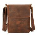 Borsa a tracolla verticale in pelle da uomo - Colore caffè