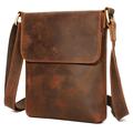 Borsa a tracolla verticale in pelle da uomo - Colore caffè