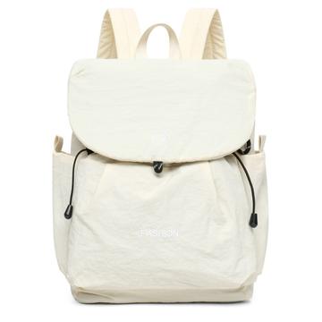 Zaino in tela a blocchi di colore vintage di grande capacità - Beige