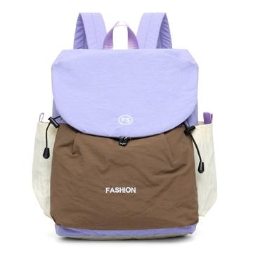 Zaino in tela a colori vintage di grande capacità - Viola / Khaki