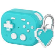 Custodia in plastica per AirPods Pro 3 in stile console di gioco vintage con ciondolo a forma di cuore - Blu