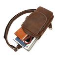 Borsa a tracolla vintage in pelle / Borsa da viaggio a tracolla - Colore caffè