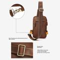 Borsa a tracolla vintage in pelle / Borsa da viaggio a tracolla - Colore caffè