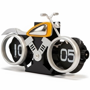 Orologio da tavolo meccanico vintage a scorrimento per motociclette - Argento / Arancione