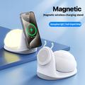 Caricabatterie wireless MagSafe W11 con design a forma di lumaca e luce notturna - Bianco