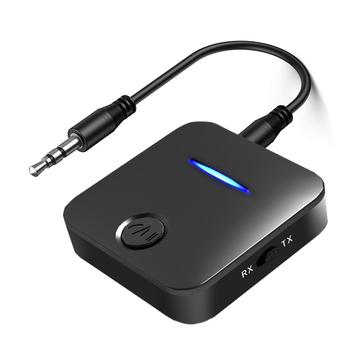 WB5 2-in-1 Trasmettitore e ricevitore Bluetooth 5.0 per TV, PC, auto - Nero