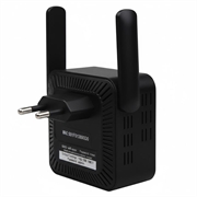 WD-611U Estensore WiFi 300Mbps con doppia antenna - Spina UE - Nero