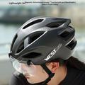 West Biking YP0708136 Casco da ciclismo con visiera magnetica - Nero
