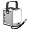 Power bank wireless WIWU PS300 da 50000mAh - PD da 100W, cavo USB-C, luce LED - Argento