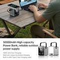 Power bank wireless WIWU PS300 da 50000mAh - PD da 100W, cavo USB-C, luce LED - Argento