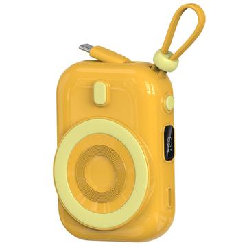 WIWU Wi-P041 Piccolo accumulatore magnetico senza fili con cavo USB-C - 15W/9600mAh - Giallo