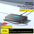 WLX-60A Stazione di ricarica da tavolo GaN 8 in 1 da 100W con cavo USB-C retrattile