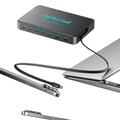 WLX-60A Stazione di ricarica da tavolo GaN 8 in 1 da 100W con cavo USB-C retrattile