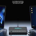 WLX-60A Stazione di ricarica da tavolo GaN 8 in 1 da 100W con cavo USB-C retrattile