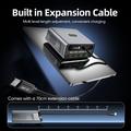 Stazione di ricarica da tavolo WLX-60C GaN con 2 cavi USB-C retrattili
