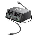Stazione di ricarica WLX-60E 210W GaN con 2 cavi USB-C retrattili