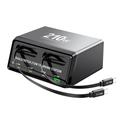 Stazione di ricarica WLX-60E 210W GaN con 2 cavi USB-C retrattili