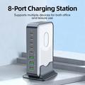 WLX-F8B Stazione di ricarica da tavolo a 8 porte GaN per laptop, tablet e telefoni - 200W