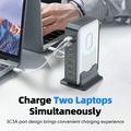 WLX-F8B Stazione di ricarica da tavolo a 8 porte GaN per laptop, tablet e telefoni - 200W