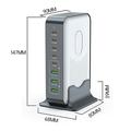 WLX-F8B Stazione di ricarica da tavolo a 8 porte GaN per laptop, tablet e telefoni - 200W