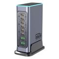 WLX-F8L Stazione di ricarica desktop GaN a 8 porte 660W - 6xUSB-C PD, 2xUSB-A QC3.0