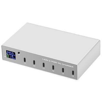 WLX-X6P Stazione di ricarica da tavolo USB-C per laptop, smartphone e tablet - 140W
