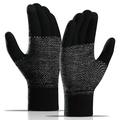 WM 1 paio di guanti caldi unisex lavorati a maglia Touch Screen elasticizzati Guanti con fodera a maglia - Nero