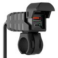 WUPP CS-2100A1 Caricabatterie rapido per moto a doppia porta USB-A e Tipo-C con Voltmetro a LED