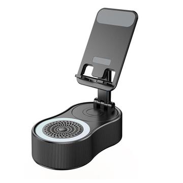 WYS-2303BT Supporto per telefono 3 in 1 con altoparlante Bluetooth e power bank - Nero