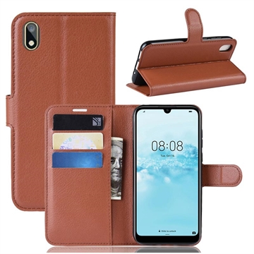 Custodia a Portafoglio per Huawei Y5 (2019) con Chiusura Magnetica - Marrone