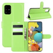 Custodia a Portafoglio per Samsung Galaxy A51 5G con Chiusura Magnetica - Verde