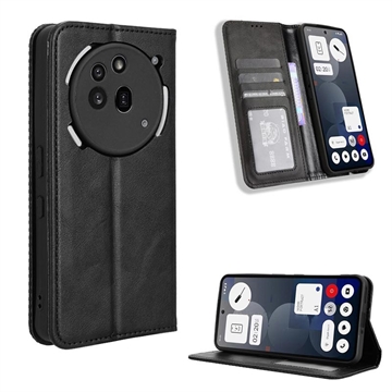Custodia a portafoglio con chiusura magnetica per Nothing Phone (3a) Pro - Nera