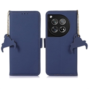 Custodia a Portafoglio in Pelle con RFID per OnePlus 12 - Blu