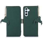 Samsung Galaxy S26+ Custodia in pelle a portafoglio con RFID - Verde