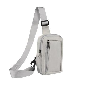 Borsa telefonica a tracolla e da petto in nylon resistente all\'acqua - Adatta a telefoni da 6.5"- 7.2" - Beige