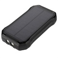 Power Bank Solare/Caricabatterie Wireless Resistente all'Acqua - 20000mAh - Nero