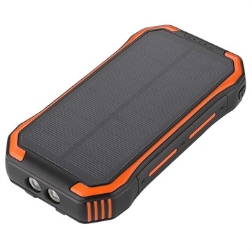 Power Bank Solare/Caricabatterie Wireless Resistente all\'Acqua - 20000mAh - Nero