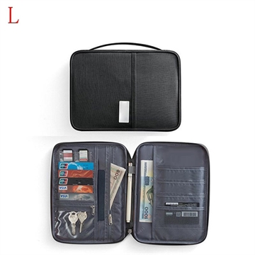 Portafoglio da viaggio resistente all\'acqua con maniglia - L - Nero