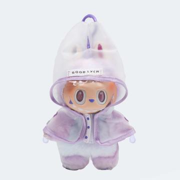 Impermeabile con cappuccio per bambola Labubu 17cm - Viola