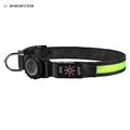 Collare impermeabile a LED per cani con supporto Apple AirTag 1/2 - Grande 38-60cm - Verde